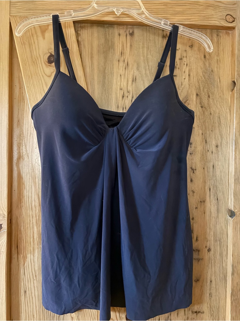 Miraclesuit Navy Shaping Tankini Top with Gathered Front